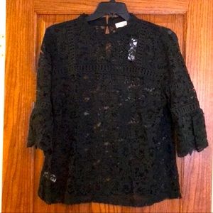 Dark green Loft Lace Top medium